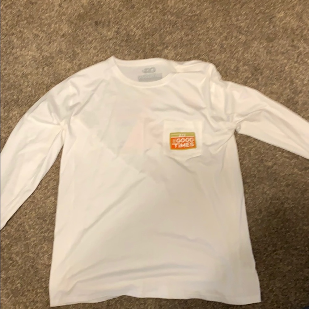 White Long Sleeve Pocket Sleeve T-Shirt